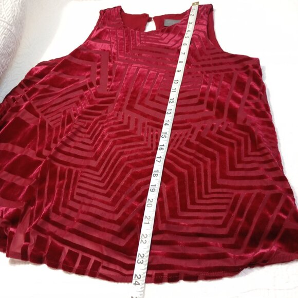 Anthropologie Sunday In Brooklyn Top Red Velvet Geometric Pattern Size S Women - Picture 8 of 8